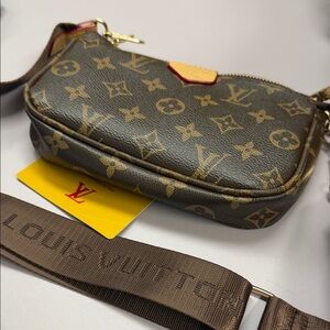 Louis Vuitton Monogram Clutch in Brown and Gold